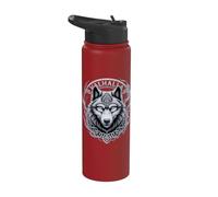Wolf of Odin Asgard Celtic Runes Valhalla Norse Mythology Stainless Steel Insulated Water Bottle