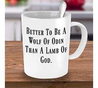 Wolf of Odin White Mug Odin Thor Huginn Muninn Norse Mythology Coffee Cup Viking Coffee Mug Viking Gift Magic Asgard Loki Wolf