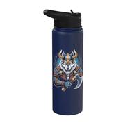 Wolf of Odin Wolves as Celtic with Axes Valhalla Norse Stainless Steel Insulated Water Bottle