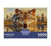 Wolf of The Forest 1000 Pieces Jigsaws for Adults Fun, Challenging & Brainteasing Beautiful Home Decoration Art Colorful DIY Craft 38x26cm/1000pcs