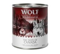 Wolf of Wilderness Adult The Taste of Canada Beef, Turkey, Cod 6 x 800g Grain-free Wet Dog Food Rich in Fresh Meat & Offal Species Appropriate Diet Wild wolf Natural Eating Habits