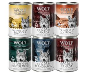 Wolf of Wilderness Adult “The Taste of” Mixed Pack - 6 x 400g Mixed Pack (5 Varieties)