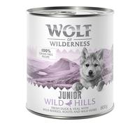 Wolf of Wilderness Junior Duo-Protein Recipe Saver Pack 24 x 800g - Wild Hills Junior - Duck & Veal