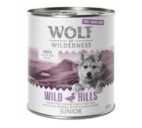 Wolf of Wilderness Junior "Free-Range" Saver Pack 24 x 800g - Wild Hills - Free-Range Duck & Free-Range Veal
