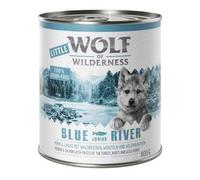 Wolf of Wilderness Little 6 x 800g Blue River Junior Chicken & Salmon Grain-free Premium Wet Dog Food Puppy Premium Quality Protein Berries Wild Herbs & Roots Delicious Wolf Natural Eating Habits