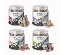 Wolf of Wilderness RAW Freeze-dried Snacks Mixed Trial Pack - 4 Varieties: Lamb, Chicken, Beef, Duck (300g)