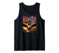 Wolf on Bald Eagle American Flag Glasses USA Wildlife Tank Top