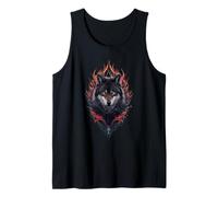 Wolf on Fire Spiritual Design for Wolf Lovers Tank Top