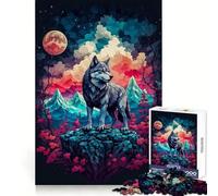 Wolf On Full Mooo 1000 Pieces Jigsaws Adults Puzzles Gifts Mind Power Casual Relaxation Secure Lock Xmas Present (38x52cm)
