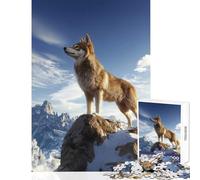 Wolf on Mountain Peak Jigsaw Puzzles for Teenagers 1000 Funny Gifts Learning Educational Toy Wall Decor Suitable for Ages 14 And Up (50x75cm)