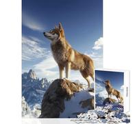 Wolf on Mountain Peak Puzzles for Teenagers 1000 Piece Great Gifts for Games Tough Challenge Home Decoration Toys for Age 14+ Game (38x26cm)