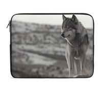 Wolf On The Grass Laptop Sleeve 12inch Laptop Protective Case for Women Men Shockproof Computer Cover Portable Notebook Briefcases Computer Carrying Bag Lap Top Protector Compatible with Notebooks