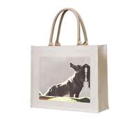 Wolf on the lawn Printed three-dimensional canvas tote bag suitable for travel, work, fitness, camping and beach carrying