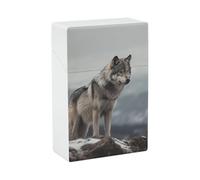 Wolf on The Mountain Cigarette Case - Waterproof & Crush Proof Cigarette Holder Case for 20 King Size Cigarettes, Portable Pocket Size Travel Box for Men & Women