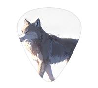 Wolf on the rock Printed pick set - 12 pieces, thin, medium and thick guitar picks, suitable for guitar, bass, electric guitar and ukulele