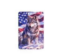 Wolf On The Snow American Flag Car Air Fresheners 4 Pcs Hanging Scented Cards Fragrance Scented Cards For Car Aromatherapy Tablets