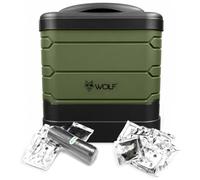 Wolf Outdoors XL Portable Camping Toilet | Compact Foldable Travel Toilet | Includes Waste Bags & Odour Neutralising Powder | Supports 150kg | 18cm Compact Fold | Portable Toilets for Adults