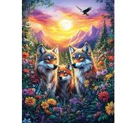 Wolf Pack at Sunset 1000 Piece Jigsaw Puzzle for Adults Teens Mitos Cuento De Hadas Art Studio Decor Creative Challenge Vibrant Colours Great Gift for Artists 1000 PCS