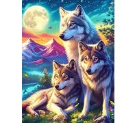 Wolf Pack in A Magical Mountain Valley 500-piece Jigsaw Puzzle Set Wildlife Pet For Adults Teens 14+ Logic Skill Indoor Game Family Game Night Summer Paperboard 500 PCS