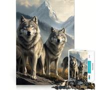 Wolf Pack in Mountain Landscape 1000 Piece Puzzle For Teenagers Mind Skill Play Laser Cut for Flawless Fit Relaxing Indoor Group Activity (38x26cm)