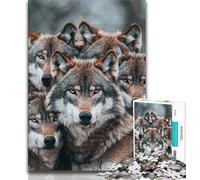 Wolf Pack Jigsaw Puzzles for Teenagers,Family Game Stress Reliever Difficult Challenge Artists Collection,Fine Art (75x50cm)