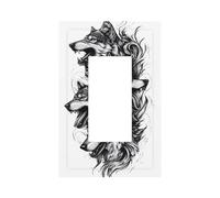 Wolf Pack Light Switch Wall Plate Faceplate Cover Single Rocker 1 Gang Decorator Outlet Receptacle Covers for Home Kitchen Room Bathroom Decor