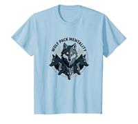 Wolf Pack Mentality Wilderness Spirit Animal Graphic T-Shirt, Kids, Baby Blue, 6 Years