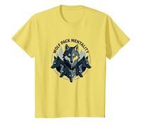 Wolf Pack Mentality Wilderness Spirit Animal Graphic T-Shirt, Kids, Lemon, 2 Years