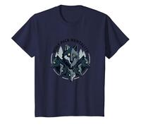 Wolf Pack Mentality Wilderness Spirit Animal Graphic T-Shirt, Kids, Navy, 2 Years