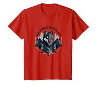 Wolf Pack Mentality Wilderness Spirit Animal Graphic T-Shirt, Kids, Red, 4 Years