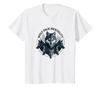 Wolf Pack Mentality Wilderness Spirit Animal Graphic T-Shirt, Kids, White, 6 Years
