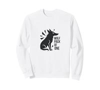 Wolf Pack of One: Lone Warrior Power Spirit Sweatshirt, Adult Unisex, White, Large