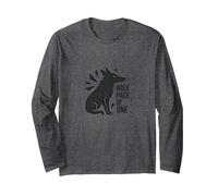 Wolf Pack of One: Lone Warrior Spirit Long Sleeve T-Shirt, Adult Unisex, Dark Heather Grey, S