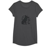 Wolf Pack of One: Lone Warrior Spirit T-Shirt, Girls, Dark Heather Grey, Medium