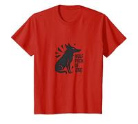 Wolf Pack of One: Lone Warrior Spirit T-Shirt, Kids, Red, 2 Years