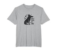 Wolf Pack of One: Lone Warrior Spirit T-Shirt, Men's Big and Tall, Heather Grey, 2X Tall