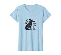Wolf Pack of One: Lone Warrior Spirit T-Shirt, Women, Baby Blue, XL