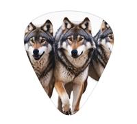 Wolf Pack Printed pick set - 12 pieces, thin, medium and thick guitar picks, suitable for guitar, bass, electric guitar and ukulele