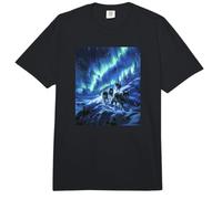 Wolf Pack Under Aurora Borealis Winter Wilderness Comfort Colors Adult Heavyweight T-Shirt