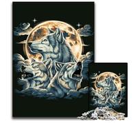 Wolf Pack Under Full MoonJigsaw Puzzles 1000 Pieces for Adults Jigsaw Puzzles for Teenagers Family Game Night BrainChallenging Gift Idea 1000 PCS(75x50cm)
