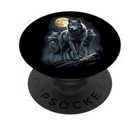 Wolf Pack Under the Full Moon PopSockets Adhesive PopGrip
