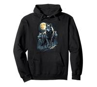 Wolf Pack Under the Full Moon Pullover Hoodie