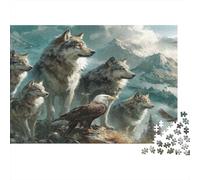 Wolf Pack-Wild Nature Scene 1000 Piece Jigsaws with Perfect Snap Fit Centenary Jigsaws for A Sustainable Hobby As Wall Art Puzzle for Self-care Gifts 70x50cm/1000pcs