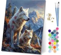 Wolf Paint by Numbers for Adults, Animal Painting by Numbers for Adults Kits On Canvas, Easy DIY Acrylic Pigment Drawing Paintwork, Hobbies for Women, for Home Wall Decor Gifts 40x52 inch 4-1238