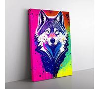 Wolf Paint Drips No.5 Abstract Canvas Print for Living Room Bedroom Home Office Décor, Wall Art Picture Ready to Hang, 76x50 cm (30x20 Inch) CAN3020-V1022-CK-5274