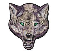 Wolf Patch Embroidered Armbands Badges Patch Wolf Head DIY Biker Jacket Vest Applique for Cloth Sewing Patching Decorative Piece