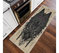 Wolf Pattern Hallway Runner Rug, Norse Mythology Carpet Runner Non-Slip Washable Soft Short Pile Rug for Entryway Kitchen Bedroom Home Decor, 60x300cm Rf5V7a