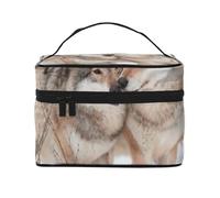 Wolf Pattern Print, Makeup Bag, Portable Cosmetic Bag for Women - Travel Cosmetic Organizer, Toiletry Pouch, The Go-to Gift That Never Disappoints for Special Moments