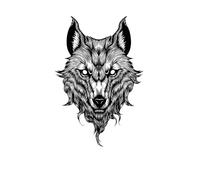 Wolf Pattern Temporary Tattoo Stickers For Arms And Thighs,Waterproof, Semi-permanent, Lasting 2 Weeks, Non-reflective, Fake Tattoos(2pcs)
