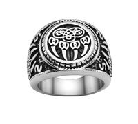 Wolf Paw Ring for Men, Stainless steel Celtic Bear Paw Ring, Viking Warrior Rings, Vintage Ring Jewelry Suitable for Boys and Men(13)